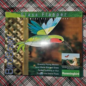 Hand Made Stained Glass Art Hummingbird Flapper Garden Decor